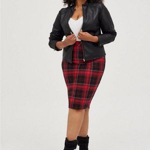 Torrid plaid ponte pencil skirt plus size 4